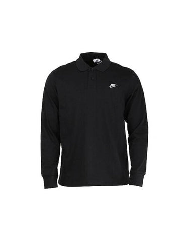 Men's Club Knit Long Sleeve Polo FQ3417 010 M NK CLUB KNIT LS POLO - NIKE - BALAAN 1