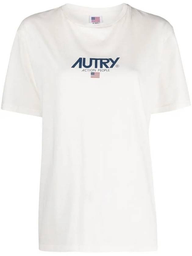 Iconic Logo Patch Short Sleeve T-Shirt White - AUTRY - BALAAN 1