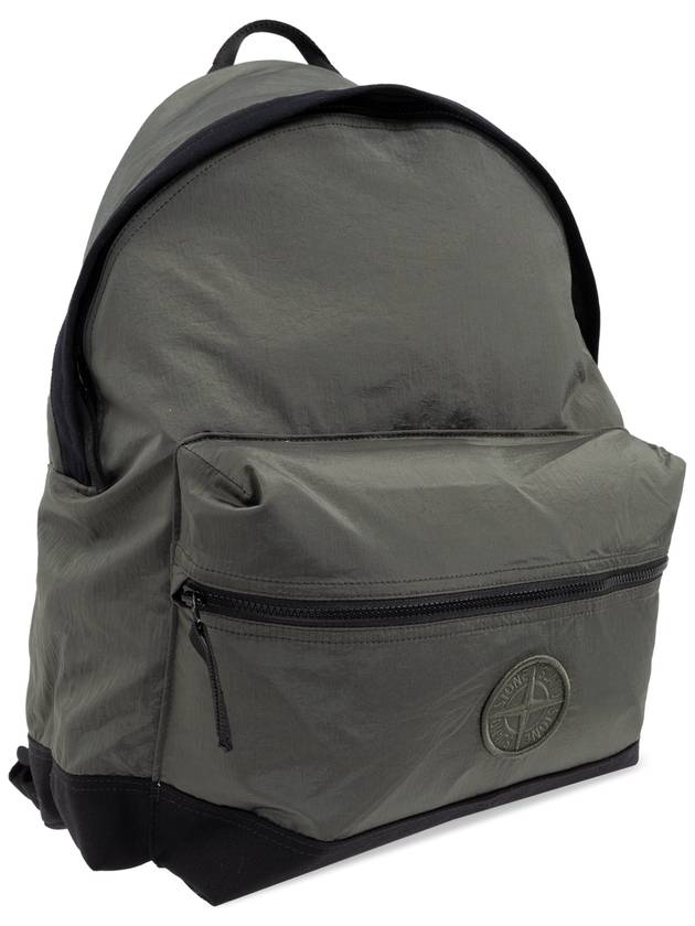 Stone Island Backpack With Logo, Men's, Green - STONE ISLAND - BALAAN 4