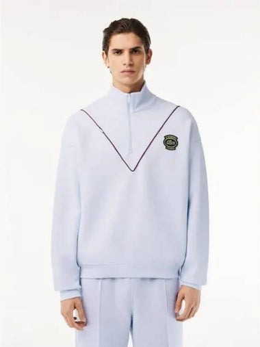 Men s Badge Match Chevron Piping Detail High Neck Half Zip Up T Shirt SH7386 54G J2G Domestic Product GQ2N24020663370 - LACOSTE - BALAAN 1