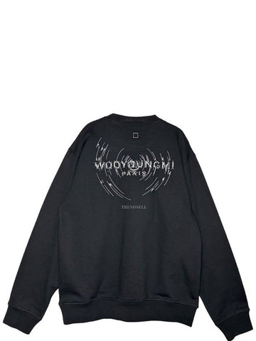 Black Wave Back Logo Graphic Sweatshirt W243TS28723B - WOOYOUNGMI - BALAAN 1