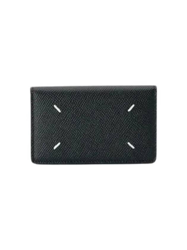 Stitched Leather Card Wallet Black - MAISON MARGIELA - BALAAN 2