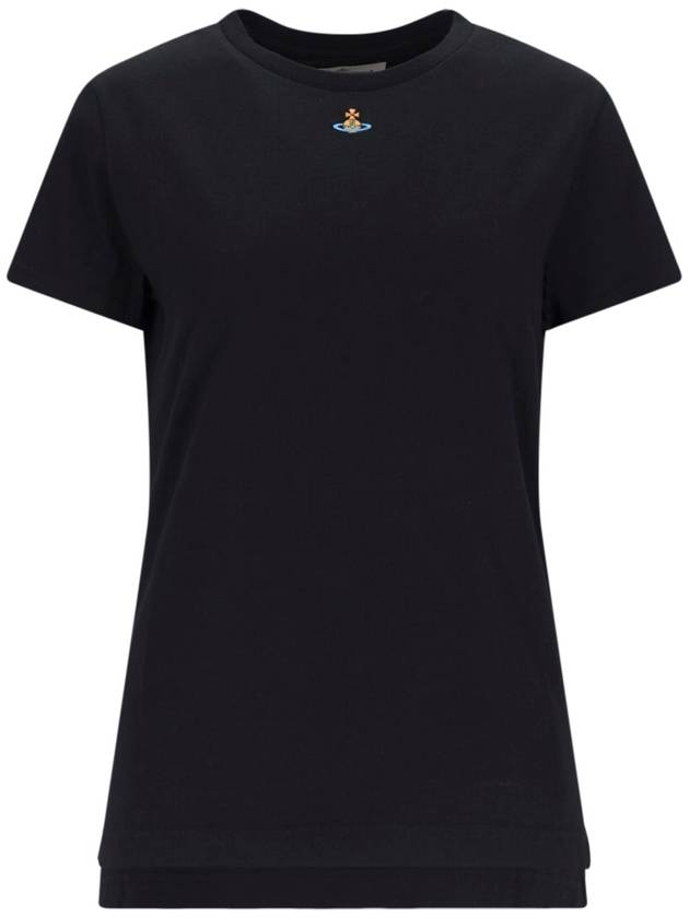 Embroided ORB Peru Short Sleeve T-Shirt Black - VIVIENNE WESTWOOD - BALAAN 2