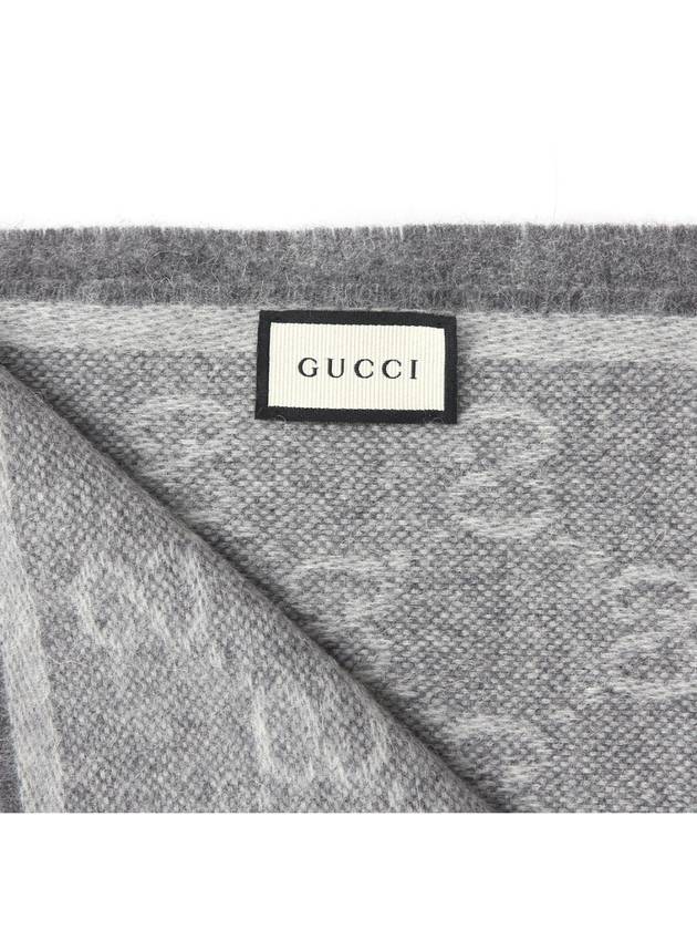 Alpaca Wool Muffler Gray - GUCCI - BALAAN 5