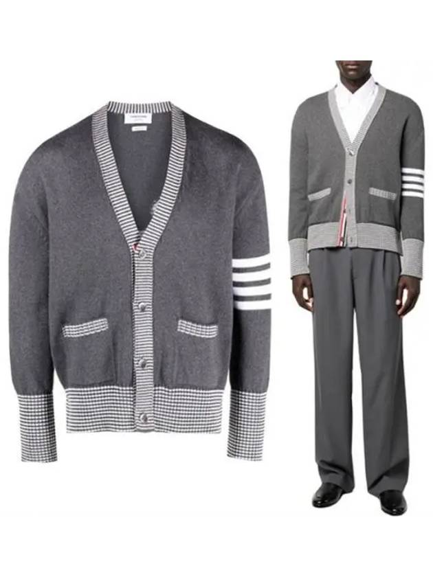 Hector Intarsia Cotton Cardigan Grey - THOM BROWNE - BALAAN 2