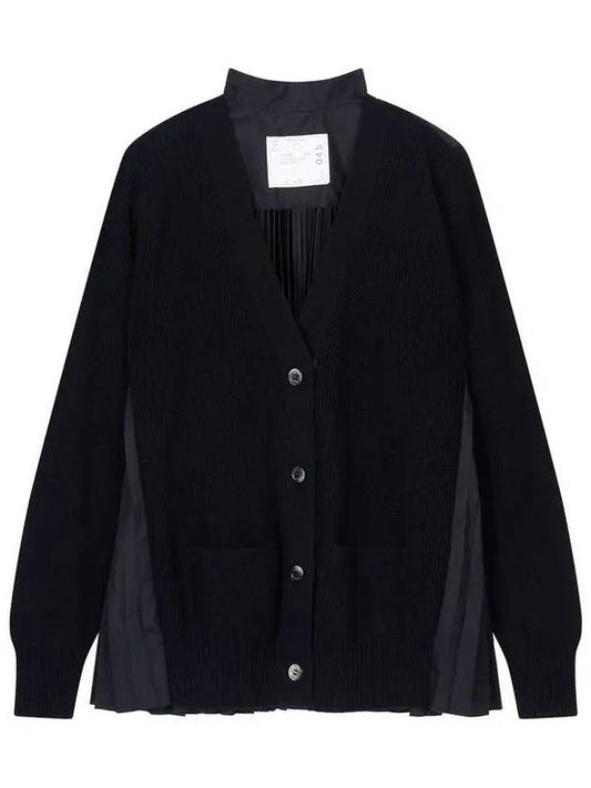 Women's pleated shirt color scheme cardigan black 271483 - SACAI - BALAAN 1