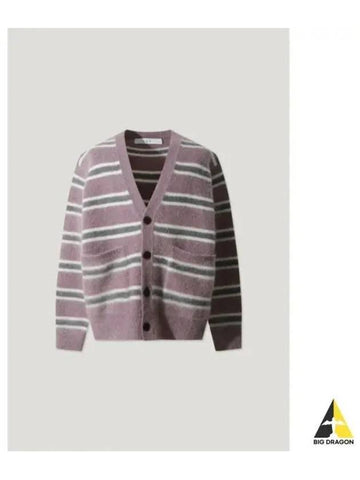 Mohair striped knit cardigan PURPLE - IRO - BALAAN 1