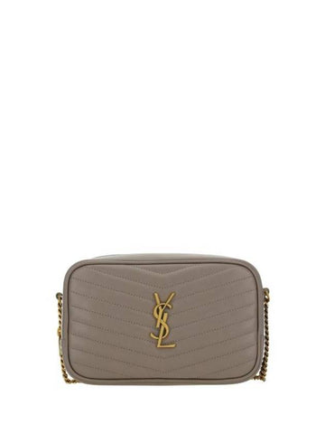 Lou Small Leather Cross Bag Grey - SAINT LAURENT - BALAAN 1