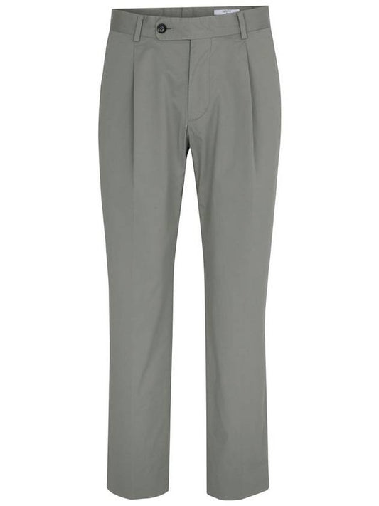 Men's Tapered One-Tuck Chino Pants Grayish Khaki SW21EPA07GK - SOLEW - BALAAN 1