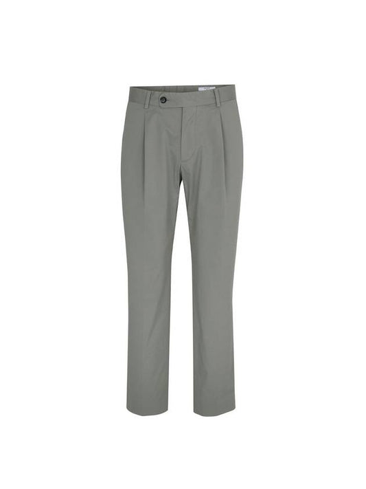 Men's Tapered One-Tuck Chino Pants Grayish Khaki SW21EPA07GK - SOLEW - BALAAN 2