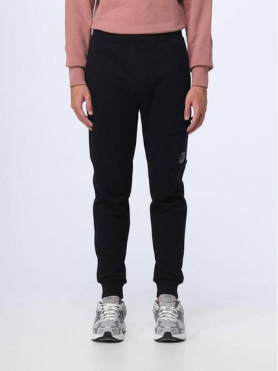 Diagonal Raised Fleece Cargo Track Pants Black - CP COMPANY - BALAAN 2