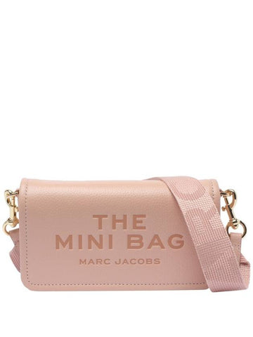 'The Mini Bag' Pink Crossbody Bag With Logo Detail In Hammered Leather Woman - MARC JACOBS - BALAAN 1