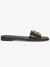 F Fold Leather Sandals Black - FENDI - BALAAN 4