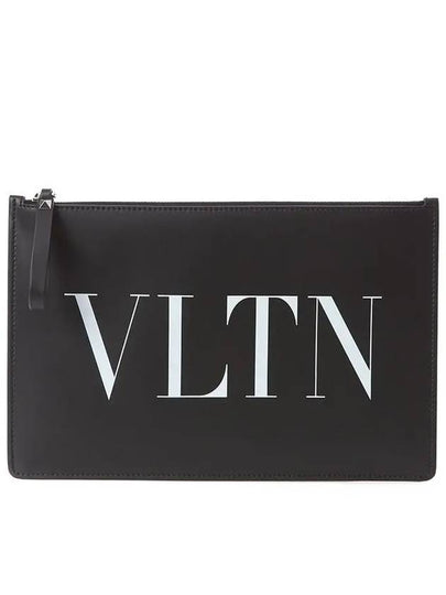 VLTN Logo Clutch Bag Black - VALENTINO - BALAAN 2