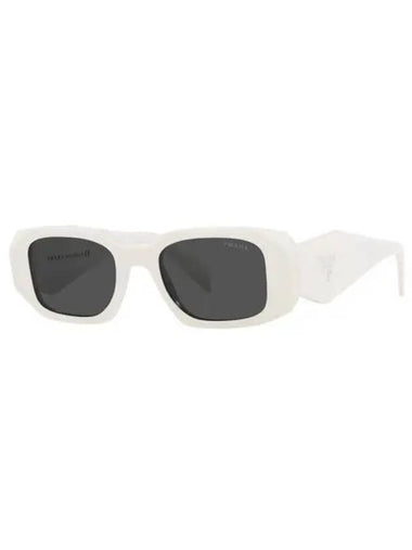 Eyewear Plastic Rectangle Frame Sunglasses White - PRADA - BALAAN 1