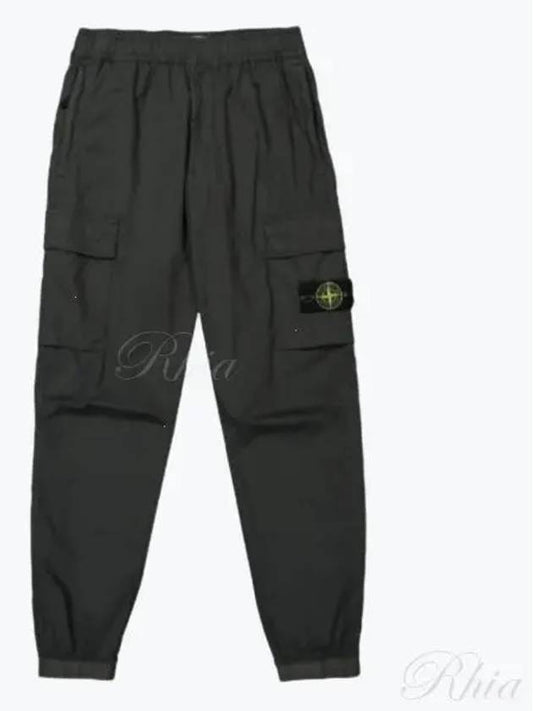 Stretch Cotton Tela Paracadute Cargo Straight Pants Dark Grey - STONE ISLAND - BALAAN 2