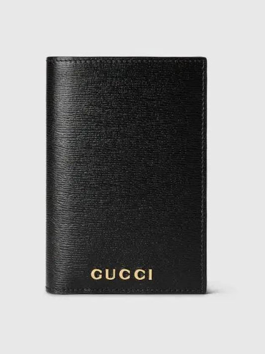 Script Leather Passport Wallet Black - GUCCI - BALAAN 2