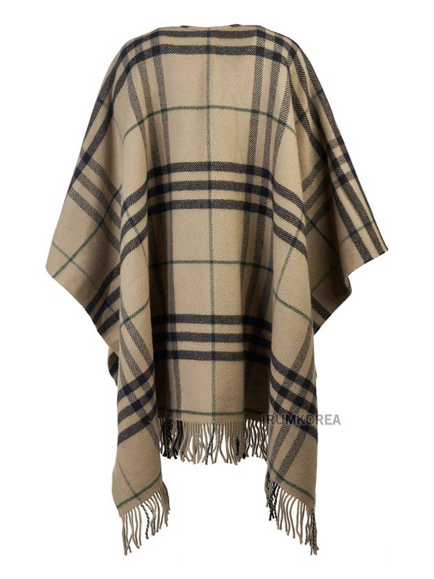 Check Wool Cashmere Cape Beige - BURBERRY - BALAAN 4