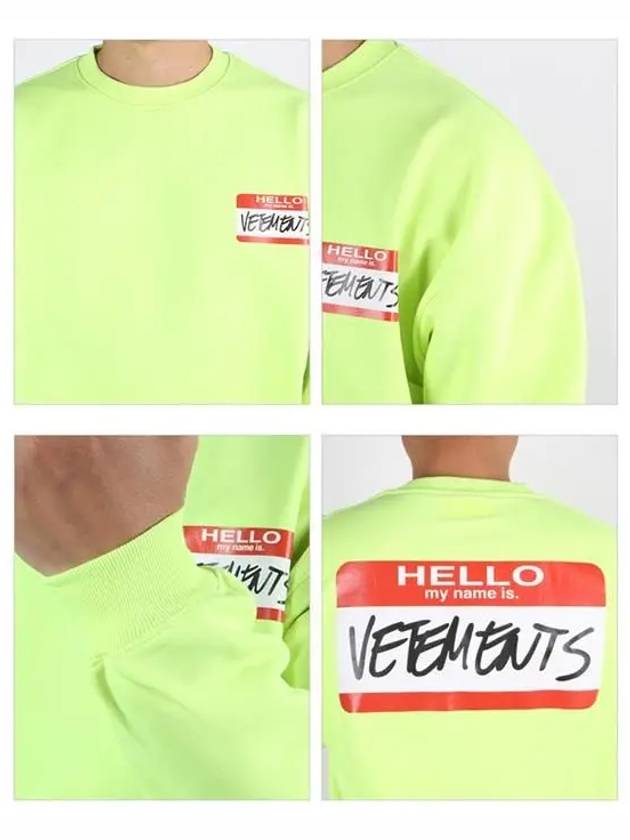 Hello Logo Print Sweatshirt Neon - VETEMENTS - BALAAN 4