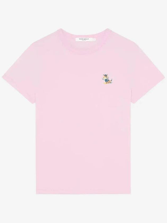 Dressed Fox Patch Short Sleeve T-Shirt Dusty Rose - MAISON KITSUNE - BALAAN 2