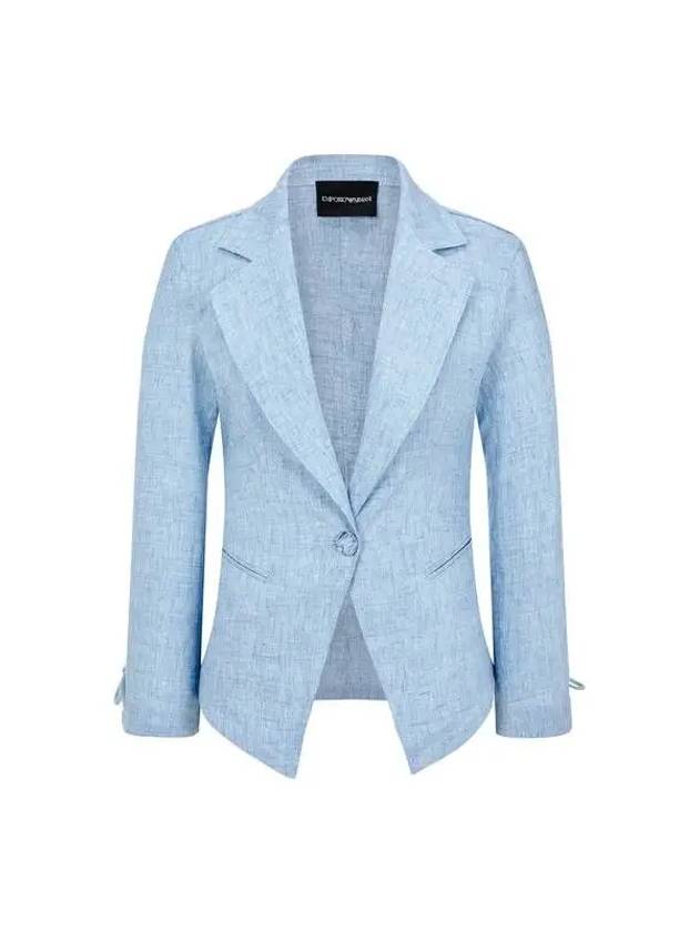 Women s String Sleeve One Button Jacket Blue - EMPORIO ARMANI - BALAAN 1