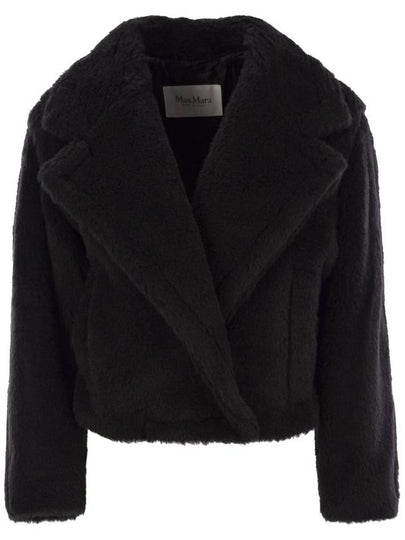 Augeri Alpaca Wool Silk Fur Coat Black - MAX MARA - BALAAN 2