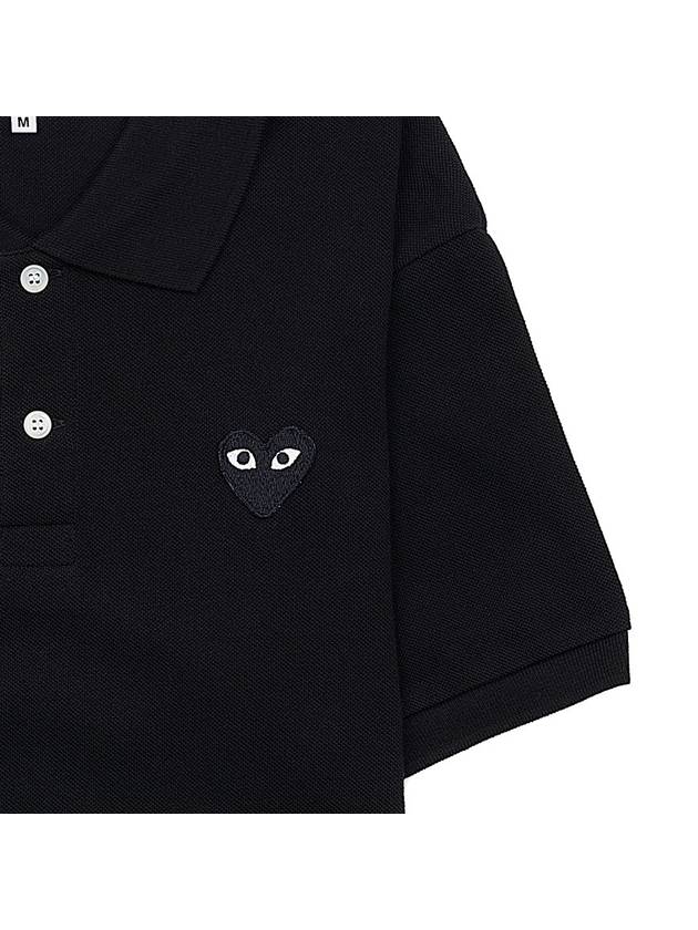 Men s Black Heart Waffen Polo Shirt AZ P1T066 051 - COMME DES GARCONS - BALAAN 7