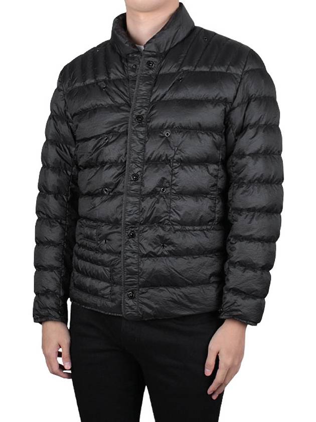 Men's Wappen Patch Ghost Piece Zip-Up Jacket Black - STONE ISLAND - BALAAN 7