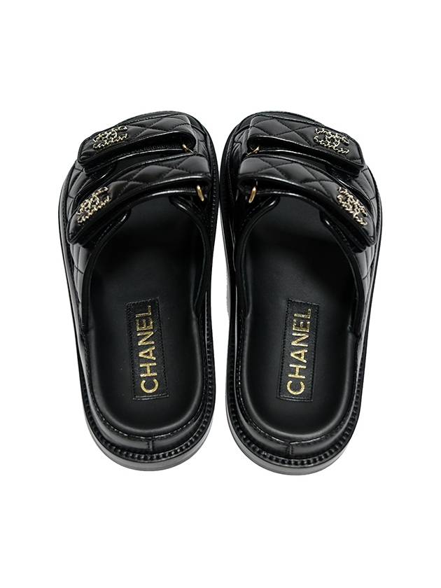 CC Logo Velcro Sandals Black - CHANEL - BALAAN 5