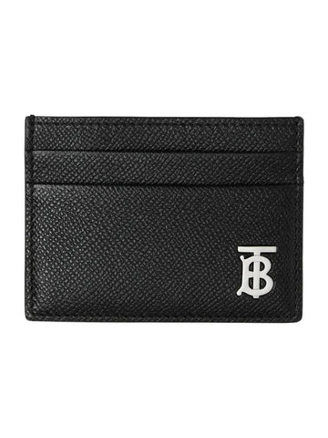 TB Logo Leather Card Wallet Black - BURBERRY - BALAAN 1