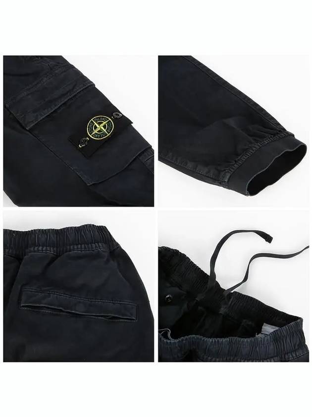 Stretch Cotton Cargo Straight Pants Navy - STONE ISLAND - BALAAN 7