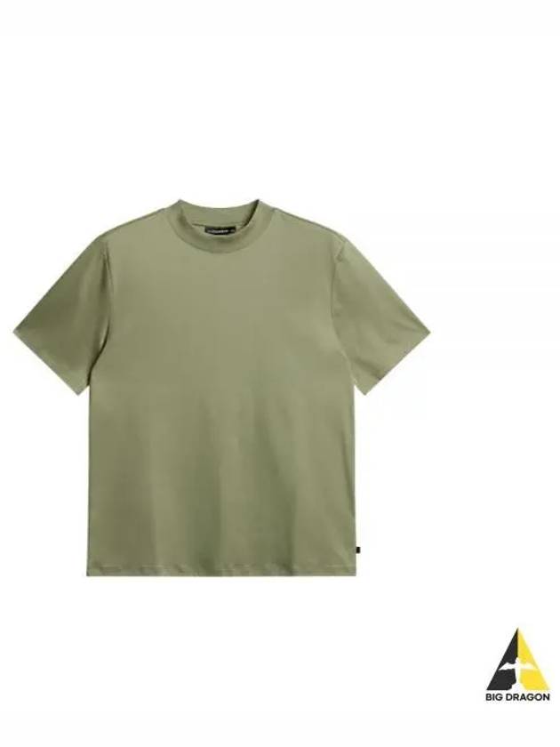 Ace Mock Neck Short Sleeve T-Shirt Oil Green - J.LINDEBERG - BALAAN 2