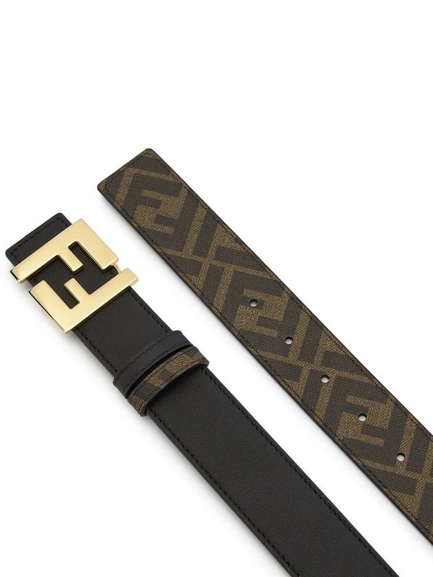 FF Buckle Pattern Reversible Leather Belt Black - FENDI - BALAAN 5