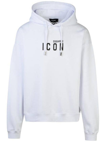 DSQUARED2 'Icon' White Cotton Hoodie - DSQUARED2 - BALAAN 1