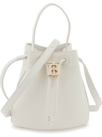 Mini TB Bucket Bag White - BURBERRY - BALAAN 1