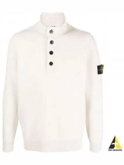 Wappen Patch Button Knit Top Ivory - STONE ISLAND - BALAAN 2