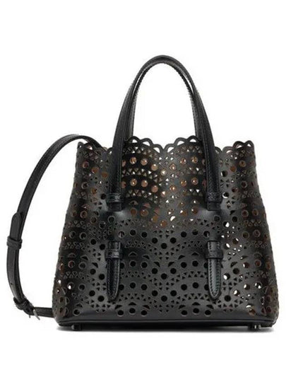 Mina 20 Vienne Wave Lux Calfskin Tote Bag Black - ALAIA - BALAAN 2