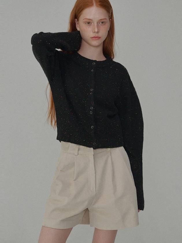 Sequential delivery on September 27th Round neck wool crop knit cardigan Black - OPENING SUNSHINE - BALAAN 3