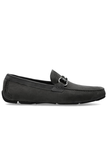 FERRAGAMO Suede Loafers Front, Men's, Grey - SALVATORE FERRAGAMO - BALAAN 1