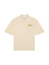 Oversized Textured Polo Shirt Wheat - MAISON KITSUNE - BALAAN 2