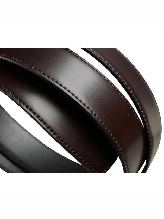 Horseshoe Buckle Double Sided Cutting Lather Belt Burgundy Black - MONTBLANC - BALAAN 4