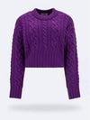 Cable Knit Crop Sweater FKS051017500 B0030261384 - AMI - BALAAN.