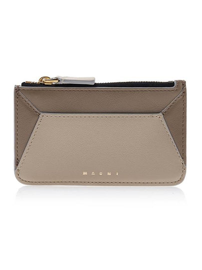 Color Block Zipper Card Wallet Oldlace - MARNI - BALAAN 2