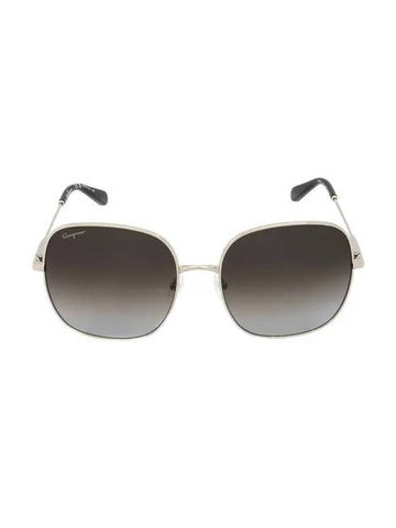 Eyewear Square Metal Sunglasses Grey - SALVATORE FERRAGAMO - BALAAN 1