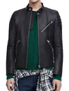 Oliver Leather Jacket Black - ACNE STUDIOS - BALAAN 7