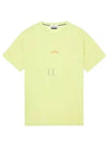 Tricromia Three Print Cotton Jersey T-Shirt Yellow - STONE ISLAND - BALAAN 2