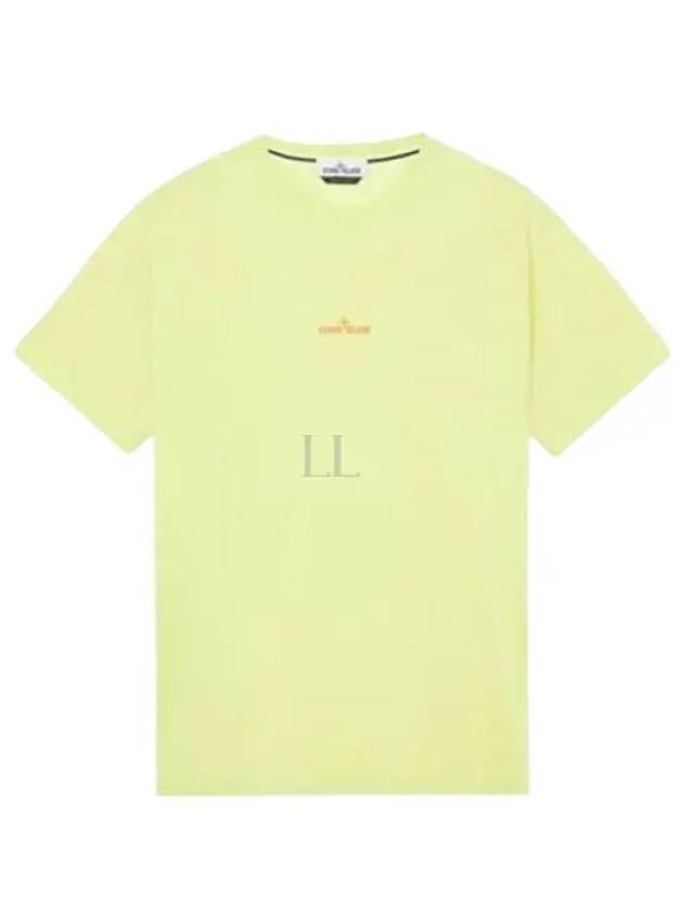 Tricromia Three Print Cotton Jersey T-Shirt Yellow - STONE ISLAND - BALAAN 2