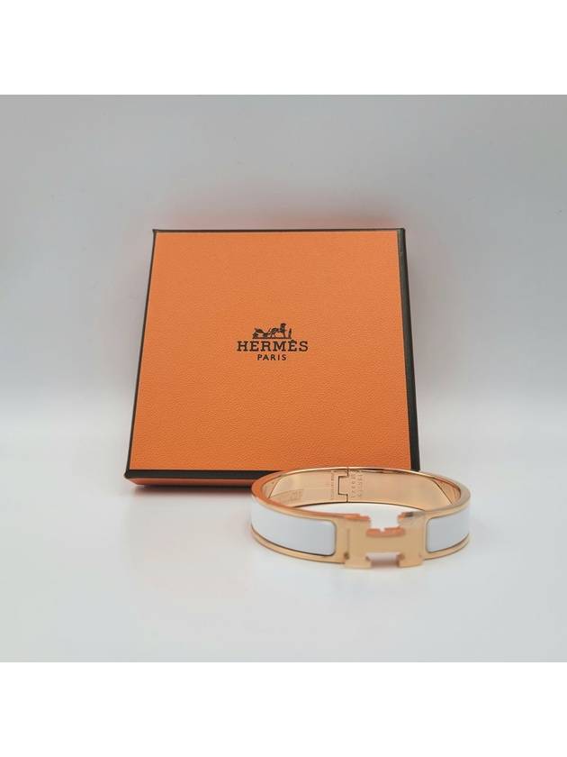 Clic H Bracelet Rose Gold Blanc - HERMES - BALAAN 6