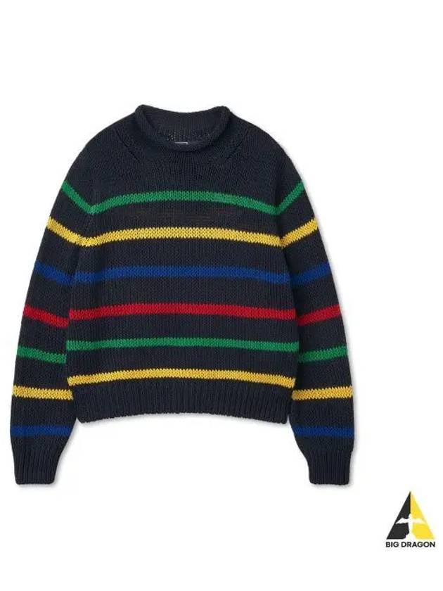 W Striped Cotton Sweater Navy - POLO RALPH LAUREN - BALAAN 1