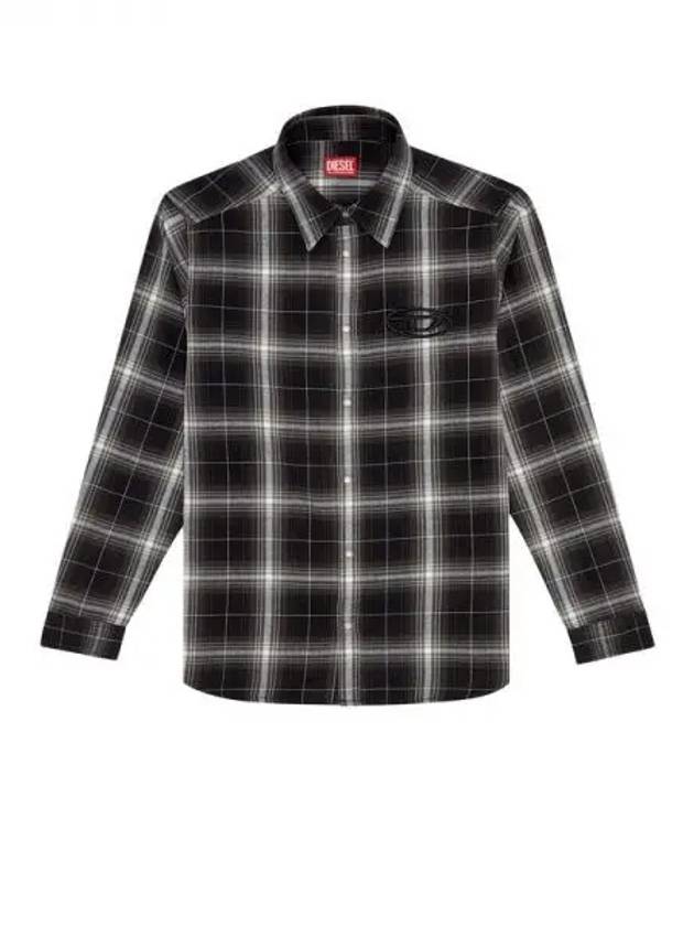 Logo Check Cotton Shirt 270722 - DIESEL - BALAAN 1